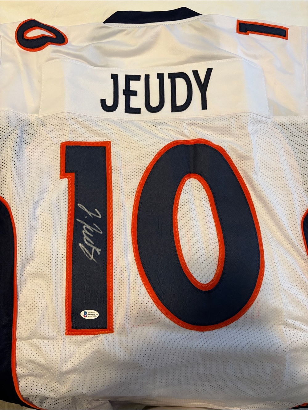Men's White Jeudy #10 Football Jersey - Autographed